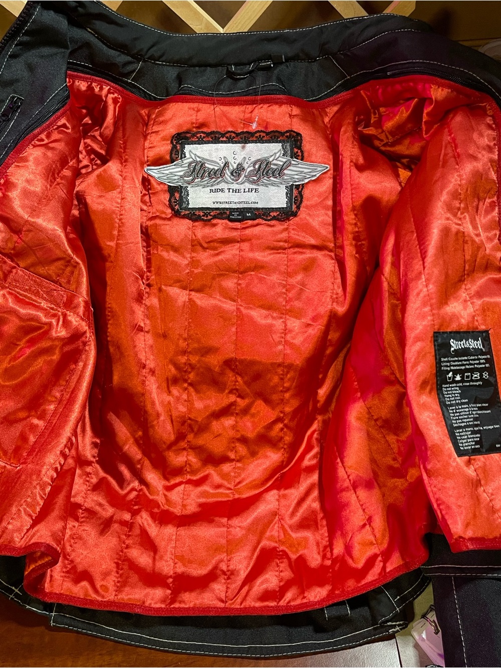 NWOT Women’s Sz M “Street & Steel Heartthrob”Motorcycle Riding Jacket /Pristine/ - Picture 7 of 16